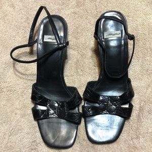Mezlan black genuine alligator sandals, size 9M